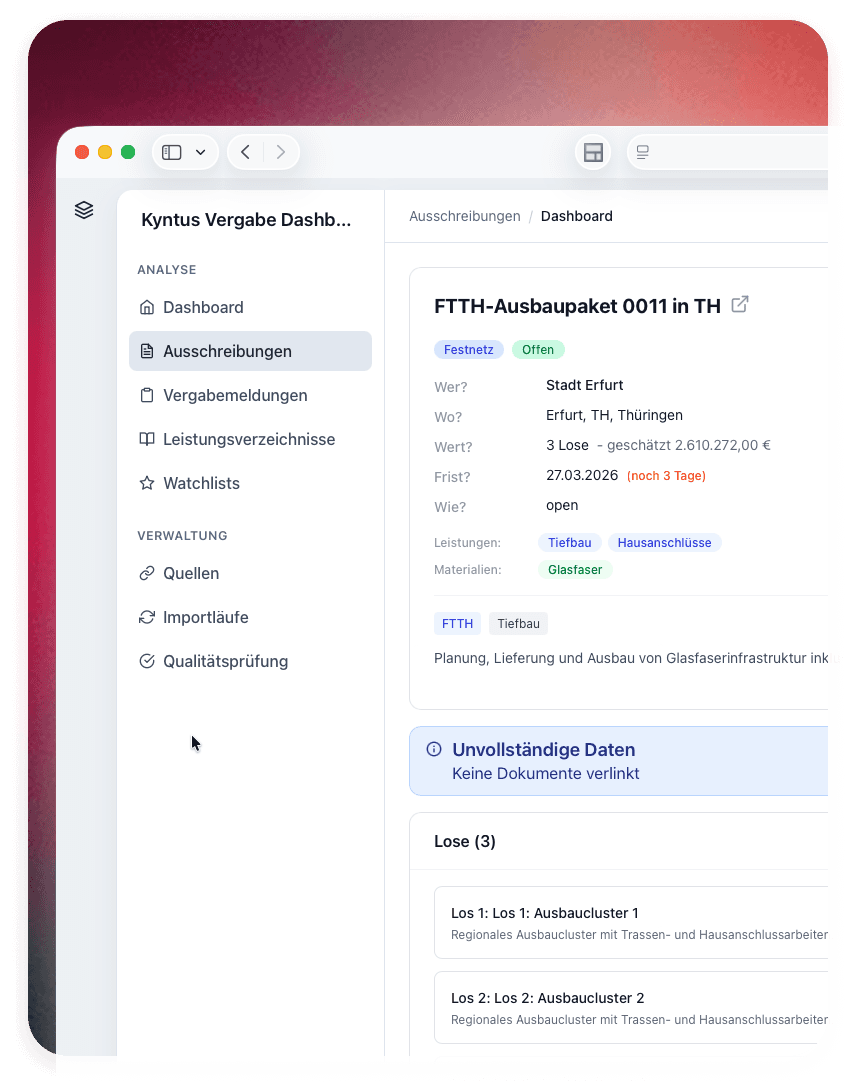Screenshot eines SaaS-Dashboards